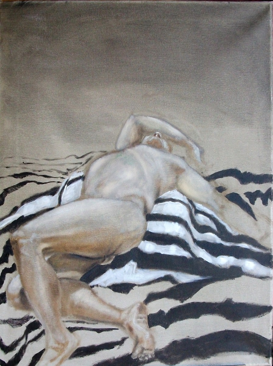 Male Nude on Stripes
