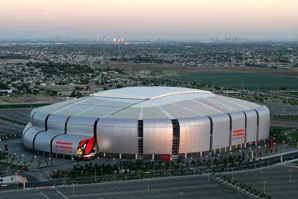 The University of Phoenix Stadium, Phoenix, Arizona. Cost = 527 million dollars.