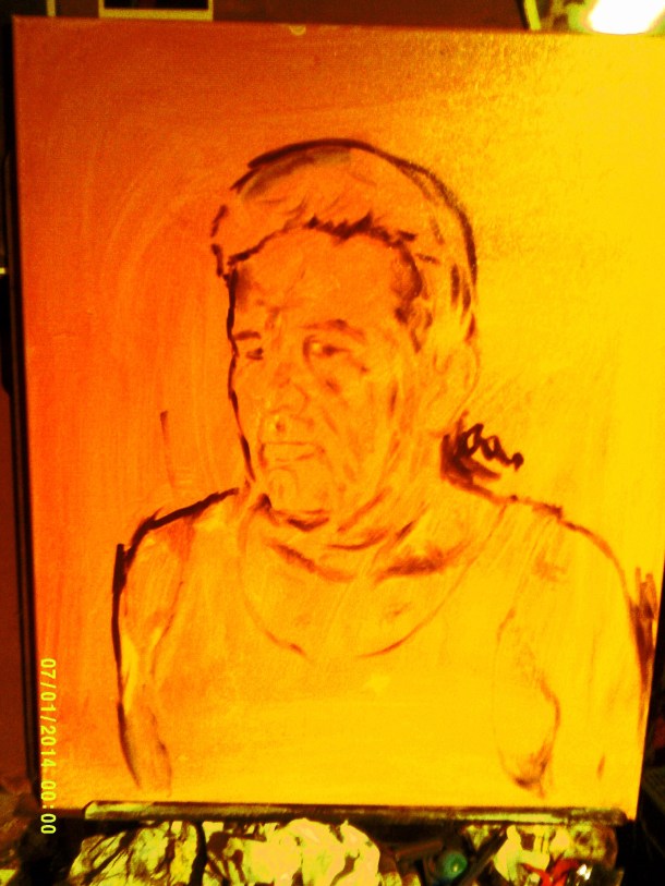 The Image Sketched with Van Dyke Brown.