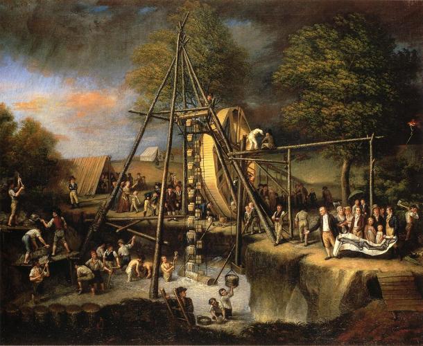 The Exhumation of the Mastodon, Oil on Canvas, Charles Wilson Peale, 1806.