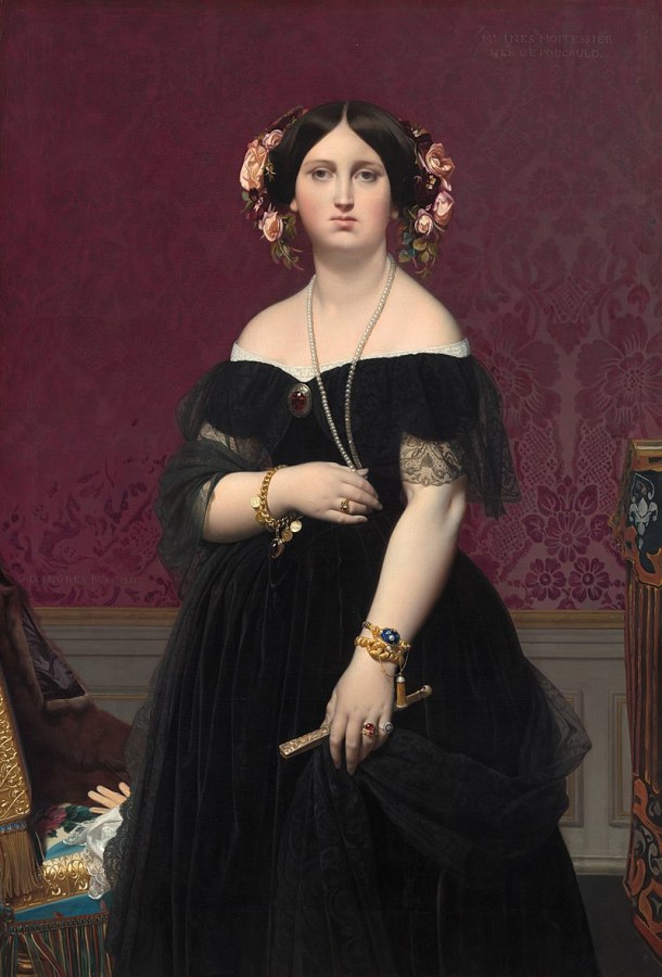Madame Moitessier Standing Portrait, Oil on Canvas, National Gallery of Art, Washington DC, Ingres, 1851.